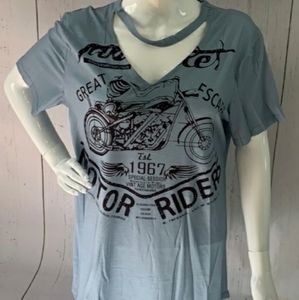 NWOT Motorcycle Tee w/Halter Neck Line